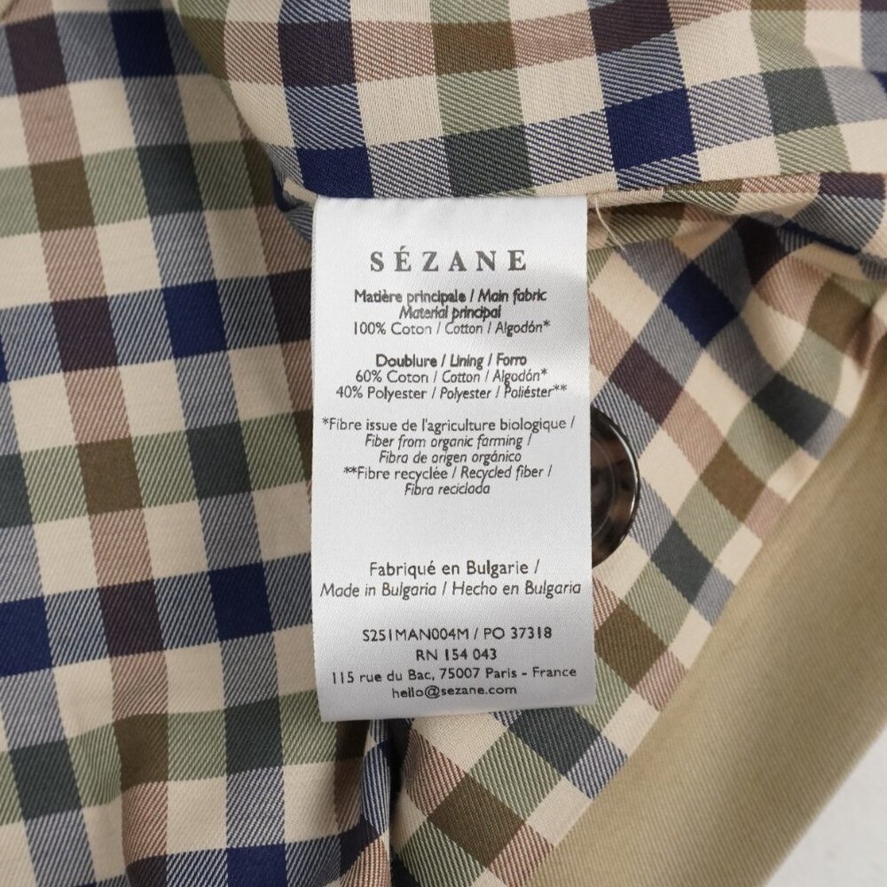 Sezane Bobby Beige Cropped Trench Jacket size 6 - Picture 8 of 9